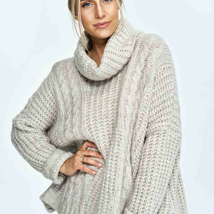Plaid Knit Turtleneck Jumper for Cozy Winter Style - Très Elite