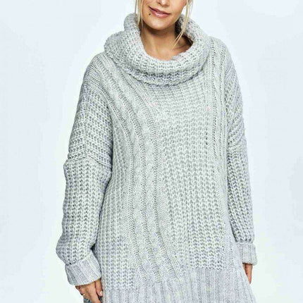 Plaid Knit Turtleneck Jumper for Cozy Winter Style - Très Elite