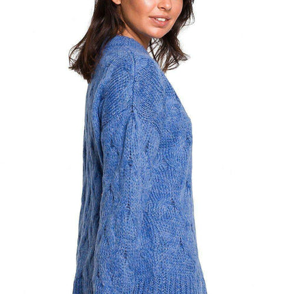 Plaid Over-the-Shoulder Knit Sweater for Cozy Winter Days - Très Elite