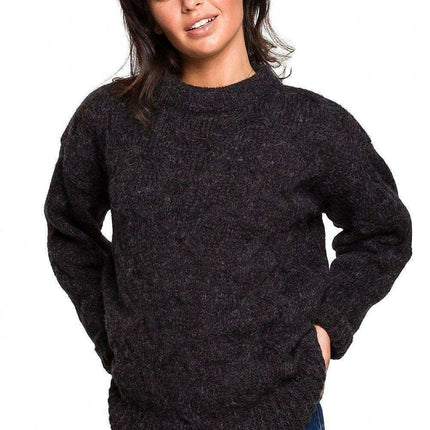 Plaid Over-the-Shoulder Knit Sweater for Cozy Winter Days - Très Elite