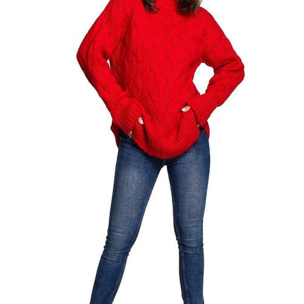 Plaid Over-the-Shoulder Knit Sweater for Cozy Winter Days - Très Elite