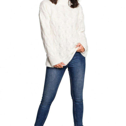 Plaid Over-the-Shoulder Knit Sweater for Cozy Winter Days - Très Elite