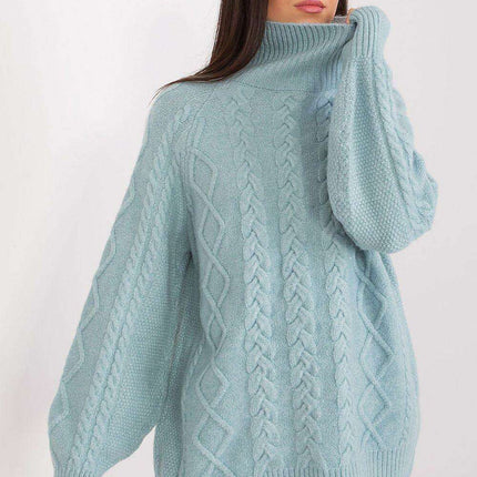 Plaid Patterned Turtleneck Sweater