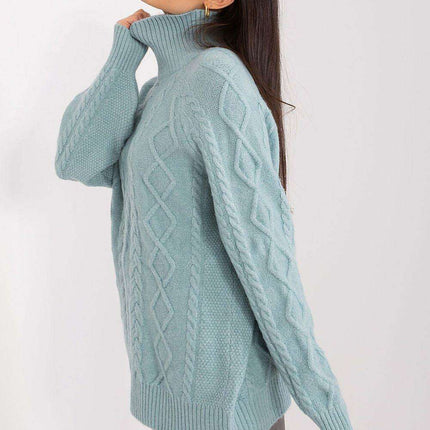 Plaid Patterned Turtleneck Sweater - Très Elite