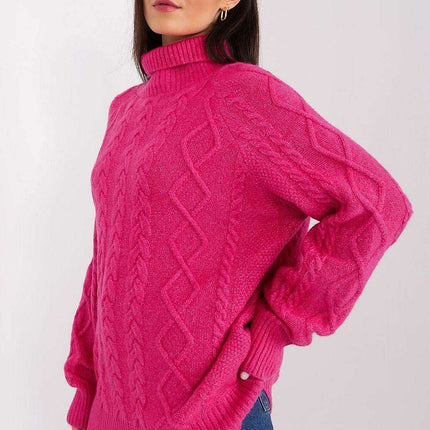 Plaid Patterned Turtleneck Sweater - Très Elite