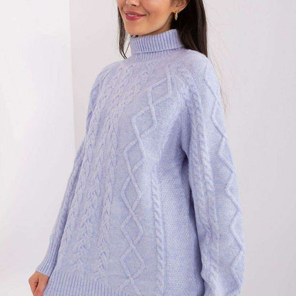 Plaid Patterned Turtleneck Sweater - Très Elite