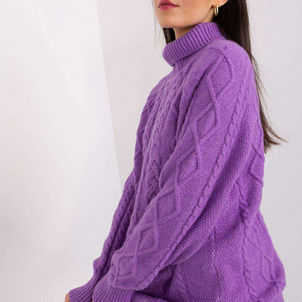 Plaid Patterned Turtleneck Sweater - Très Elite