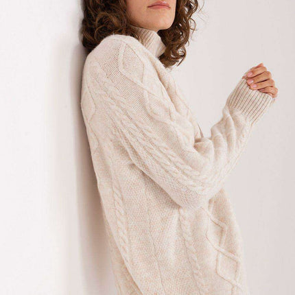 Plaid Patterned Turtleneck Sweater - Très Elite