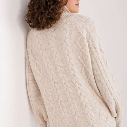 Plaid Patterned Turtleneck Sweater - Très Elite