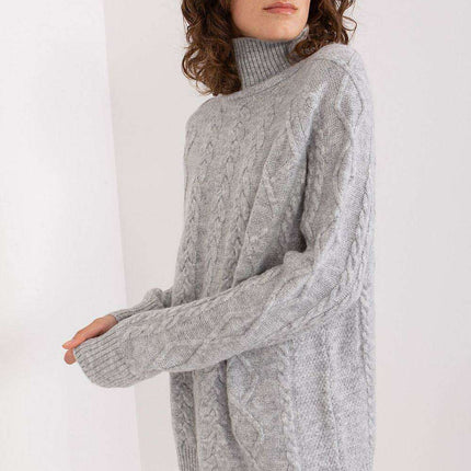 Plaid Patterned Turtleneck Sweater - Très Elite