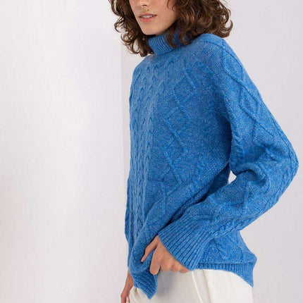 Plaid Patterned Turtleneck Sweater - Très Elite