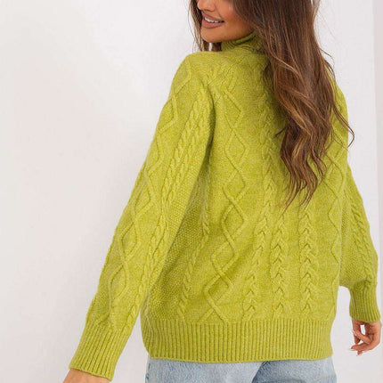 Plaid Patterned Turtleneck Sweater - Très Elite