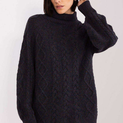 Plaid Patterned Turtleneck Sweater