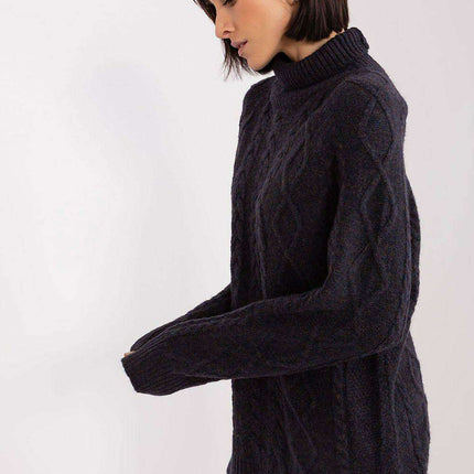 Plaid Patterned Turtleneck Sweater - Très Elite