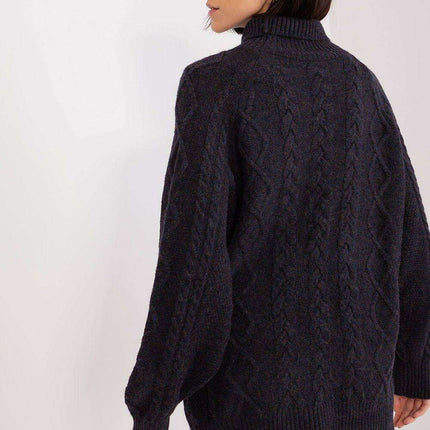 Plaid Patterned Turtleneck Sweater - Très Elite