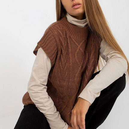Plaid Weave Sleeveless Knit Vest - Très Elite