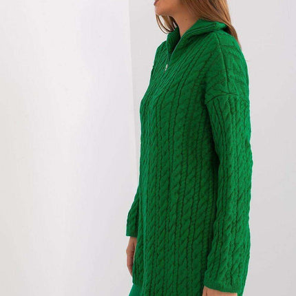 Plaid Zip-Up Turtleneck Sweater for Chic Style - Très Elite