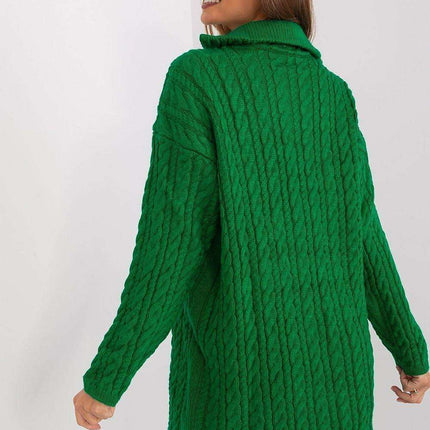 Plaid Zip-Up Turtleneck Sweater for Chic Style - Très Elite