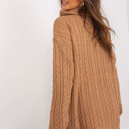 Plaid Zip-Up Turtleneck Sweater for Chic Style - Très Elite