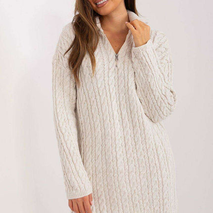 Plaid Zip-Up Turtleneck Sweater for Chic Style