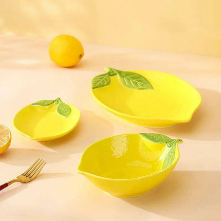 Playful Lemon-Shaped Ceramic Bowl for Salads, Soups, and Snacks - Fun Kitchen Dining Accessory - Très Elite