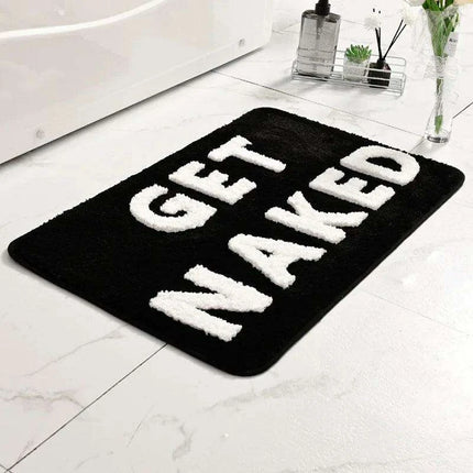 Playful Microfiber Bath Mat with Humorous "Nude Time" Design and Anti-Slip Safety Features - Très Elite