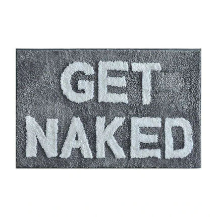 Playful Microfiber Bath Mat with Humorous "Nude Time" Design and Anti-Slip Safety Features - Très Elite
