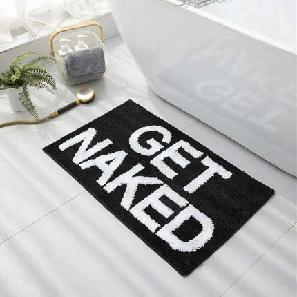 Playful Microfiber Bath Mat with Humorous "Nude Time" Design and Anti-Slip Safety Features - Très Elite