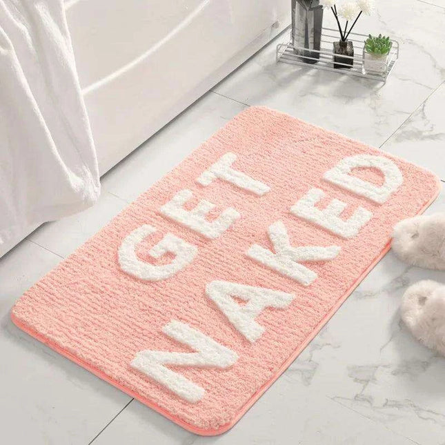Playful Microfiber Bath Mat with Humorous "Nude Time" Design and Anti-Slip Safety Features