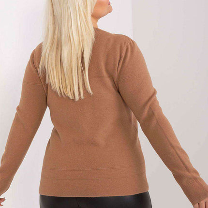 Playful Pom-Pom Plus Size Viscose Sweater for Effortless Elegance - Très Elite