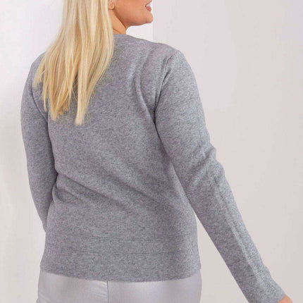 Playful Pom-Pom Plus Size Viscose Sweater for Effortless Elegance - Très Elite