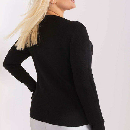Playful Pom-Pom Plus Size Viscose Sweater for Effortless Elegance - Très Elite
