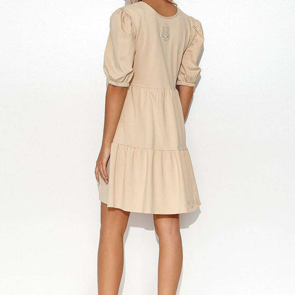 Playful Puff Sleeve Knit Dress for Effortless Elegance - Très Elite