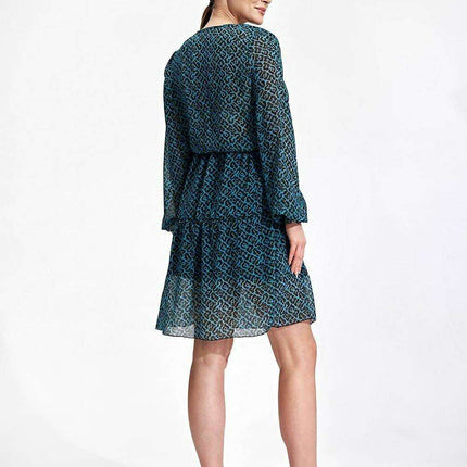 Playful Ruffled Summer Mini Dress with Long Sleeves - Très Elite