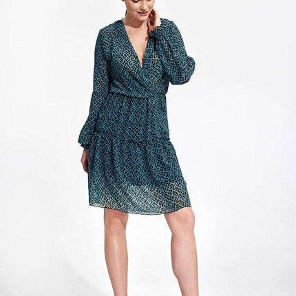 Playful Ruffled Summer Mini Dress with Long Sleeves - Très Elite