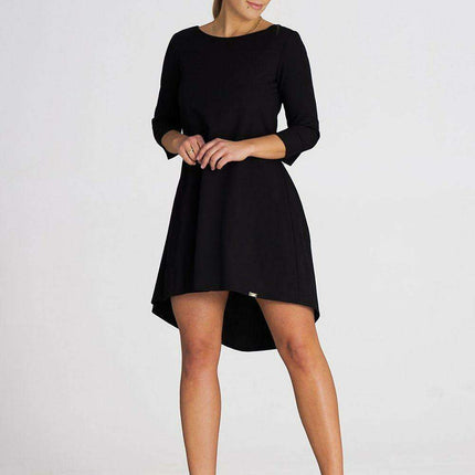 Pleated Back Asymmetrical Cocktail Dress – Modern Sophistication - Très Elite