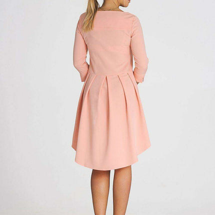 Pleated Back Asymmetrical Cocktail Dress – Modern Sophistication - Très Elite