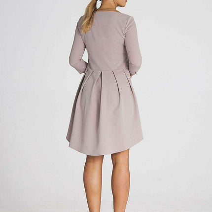 Pleated Back Asymmetrical Cocktail Dress – Modern Sophistication - Très Elite