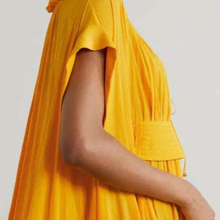 Pleated Lace-Up Evening Dress for Women - Très Elite