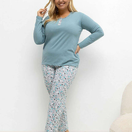Plus Size Cotton Pajama Set for Women – Floral, Breathable Comfort - Très Elite