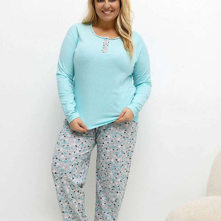 Plus Size Cotton Pajama Set for Women – Floral, Breathable Comfort - Très Elite