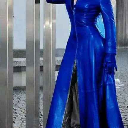 Plus Size Edgy Cyberpunk Women's Leather Biker Jacket - Stylish Long Lapel Coat in Solid Hues