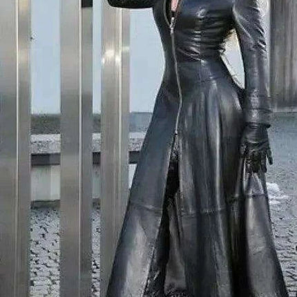 Plus Size Edgy Cyberpunk Women's Leather Biker Jacket - Stylish Long Lapel Coat in Solid Hues