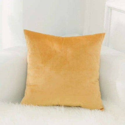 Plush Golden Velvet Pillow Cover Set - Perfect for Home, Vehicle, and Office Elegance
