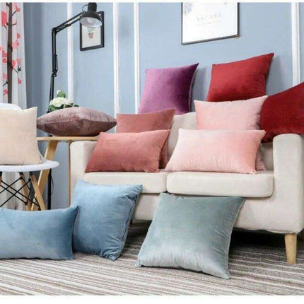 Plush Golden Velvet Pillow Cover Set - Perfect for Home, Vehicle, and Office Elegance