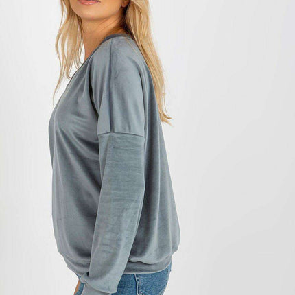 Plush V-Neck Velour Pullover - Très Elite