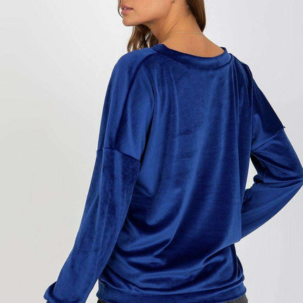 Plush V-Neck Velour Pullover - Très Elite