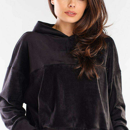 Plush Velour Hooded Sweatshirt - Artfully Made in EU - Très Elite