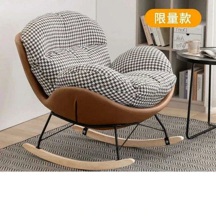 Plush Velvet Nordic Rocking Chair - Elegant Lounge Seating for Ultimate Relaxation - Très Elite