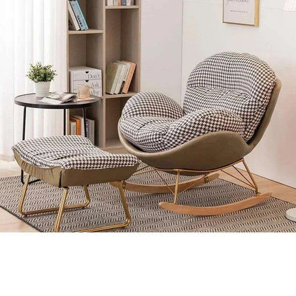 Plush Velvet Nordic Rocking Chair - Elegant Lounge Seating for Ultimate Relaxation - Très Elite